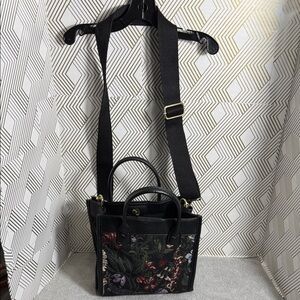 Floral‎ Black Women's Bag flowers and ladybugs unbranded